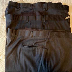 3-Pair Jos A Bank Flat Front Dress Pants 46x30